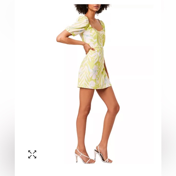 Neon French connection lime green Verona whisper dress size 8 - Picture 2 of 6